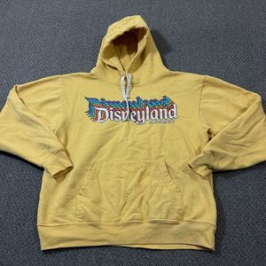 Disney Hoodie Womens S Yellow Polycotton Graphic Disneyland Pullover Long Sleeve